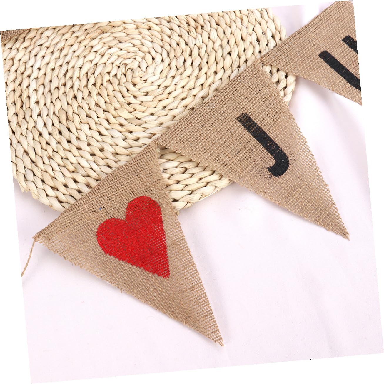 Abaodam 3 Stücke Verheiratet Banner in Sackleinen Leinen Dreieck Flagge Foto Prop Für Hochzeit Party Dekorationen