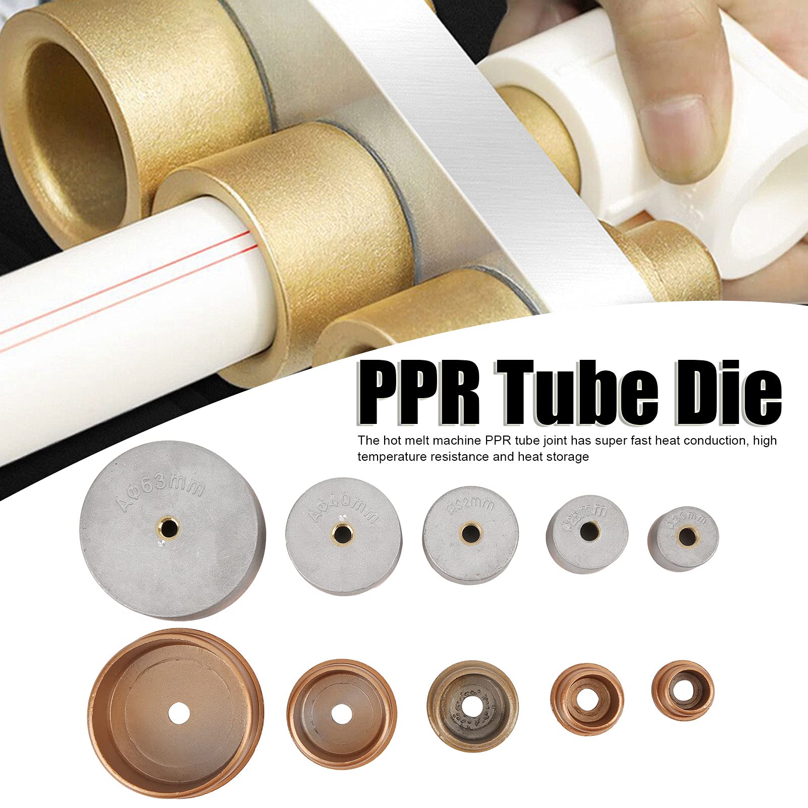 10Pcs Hot Melt Machine PPR Tube Die Accessories for 63mm/40mm/mm/25mm/20mm Diameter