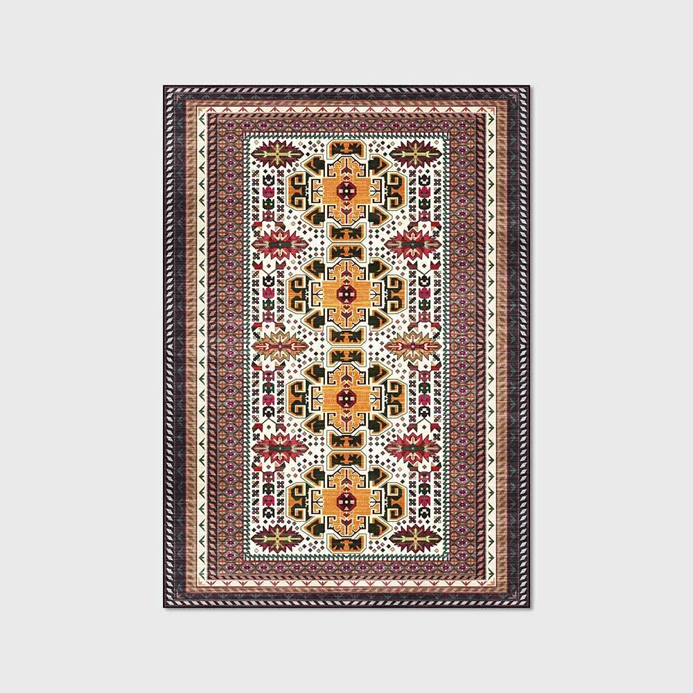 Teppiche 150 x 200 cm rot und gelb Ethno-Stil rutschfest wasserdicht antibakteriell Matte Komfortmatten Allzweck-Bodenmatten für Küche Badezimmer oder Arbeitsplatz