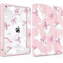 MEEgoodo Case for iPad 9th/8th/7th Generation 10.2 inch,Cute Cats & Bows