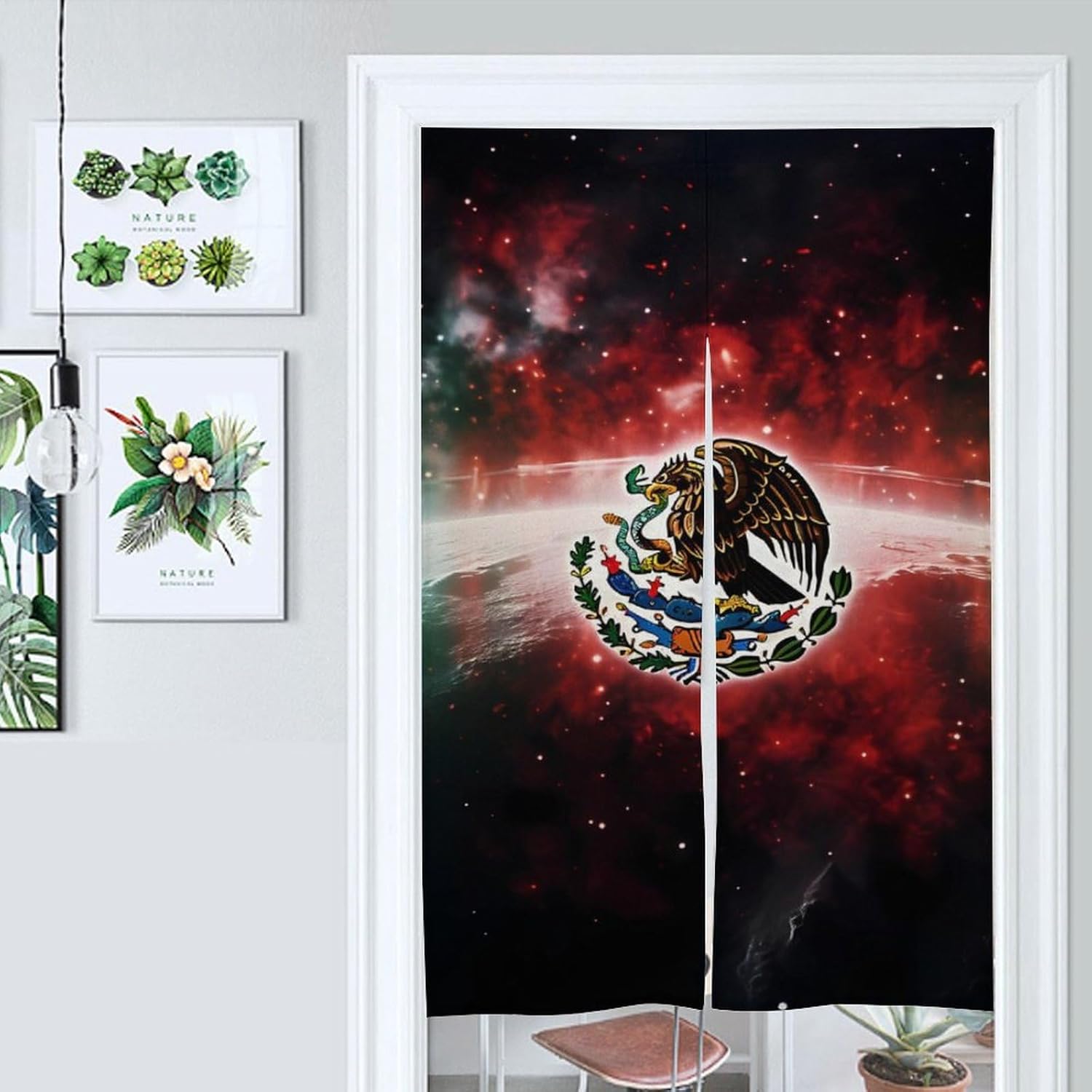 Mexico Flag Eagle Door Curtain Blackout Door Cover Curtains Door Screen for Home Accessories