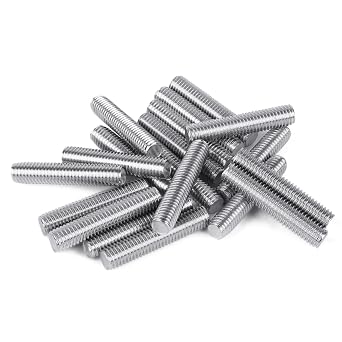 Pack of 20 M6 x 25 mm Length 304 Stainless Steel Fully Threaded Rod Bar Studs Silver Tone