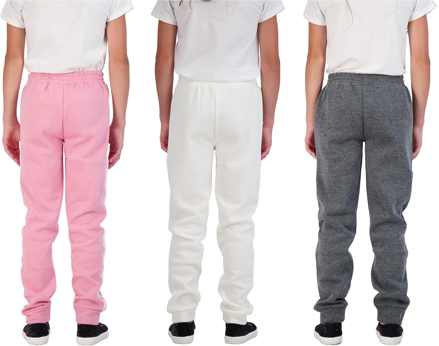 Star Ride Girls Sweatpants 3-Pack Fleece Jogger Pants for Kids Clothes - Image 5