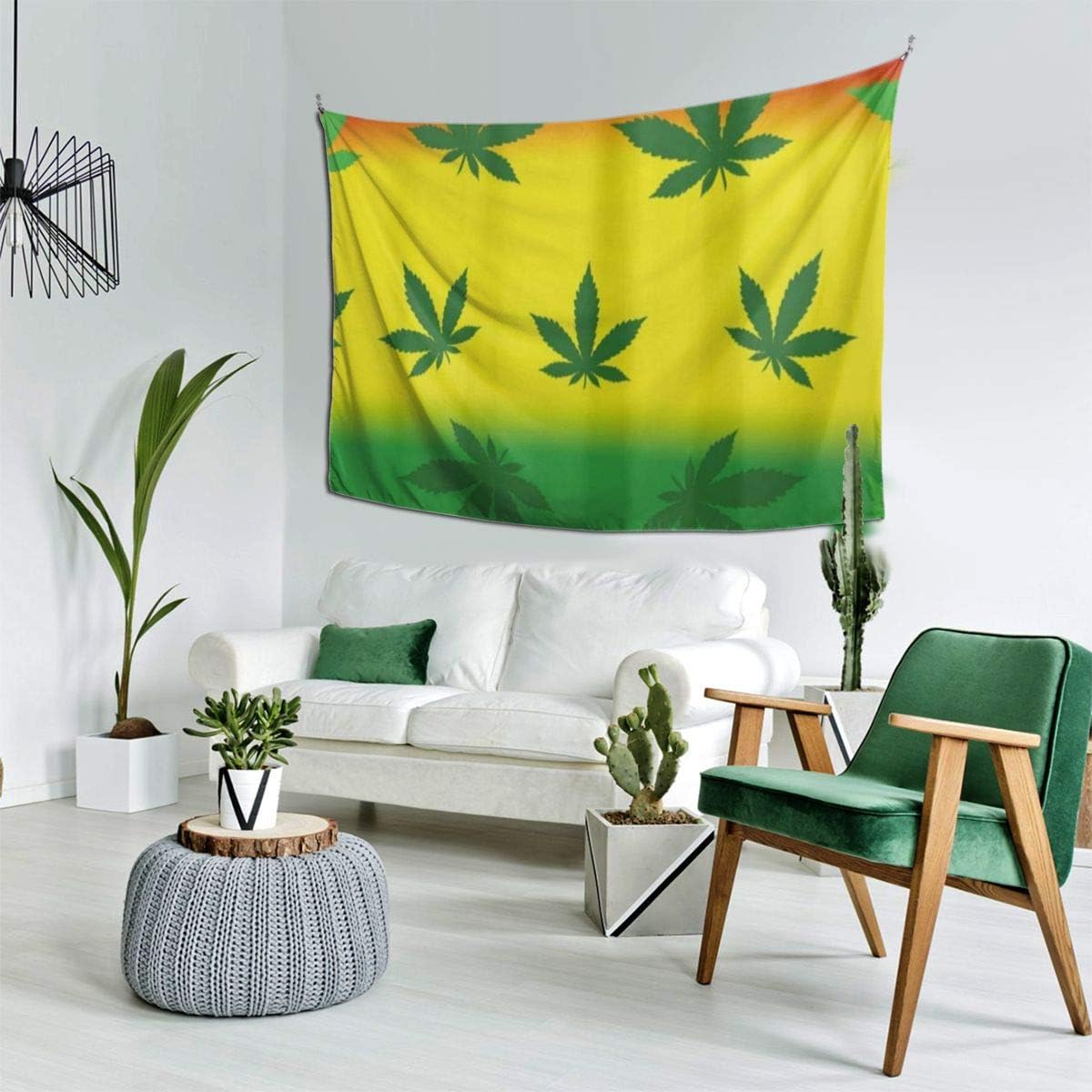 返品不可 サイケデリック大麻葉タペストリー 壁掛け 自然トリッピー マリファナ 雑草葉 ヒッピー パープル ブラック 壁タペストリー アート テーブルクロス カレッジ 寮の装飾 リビングルーム 寝室 ベッドスプレッド 80 W By 60 L Cougaropen Com