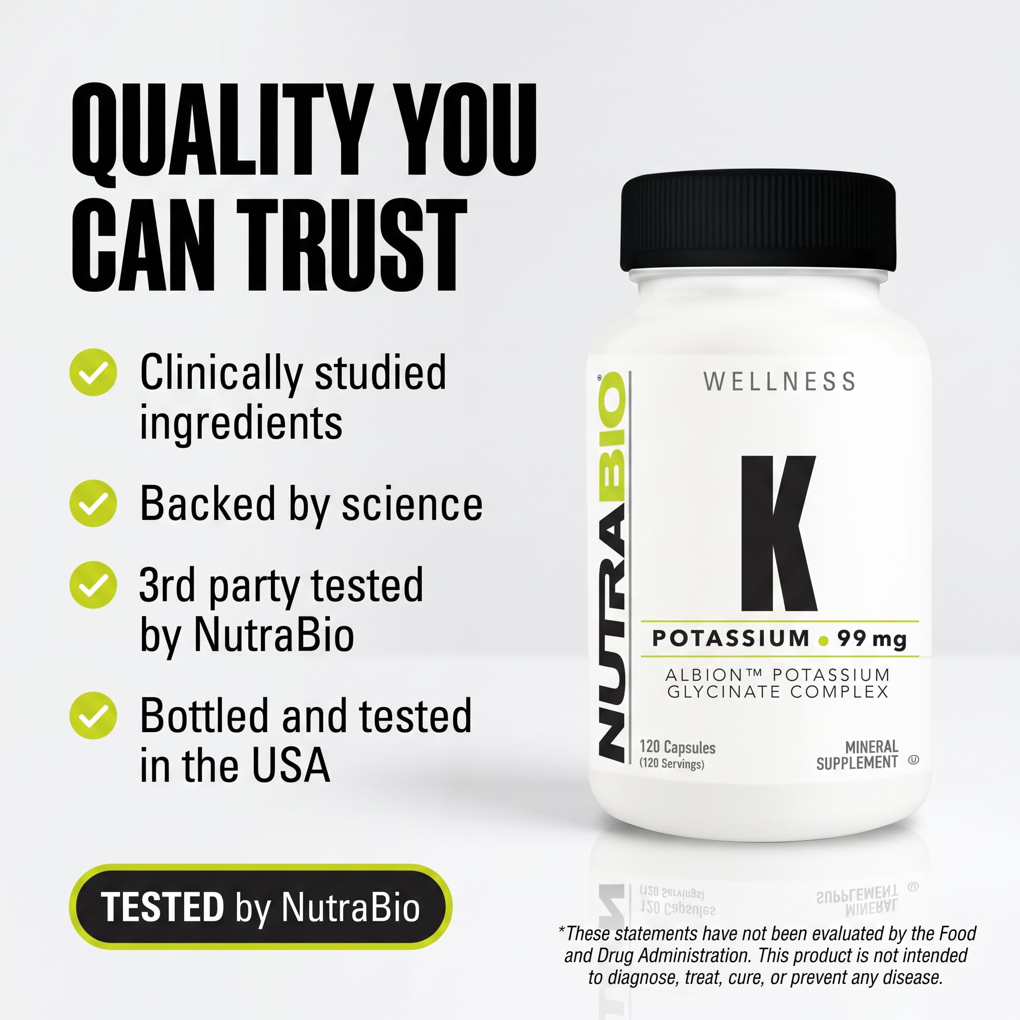NutraBio Potassium Complex, Potassium Supplement for Healthy Heart, Bones, Muscles & Digestion, 99mg - 120 Vegetable Capsules — Amazon image 6