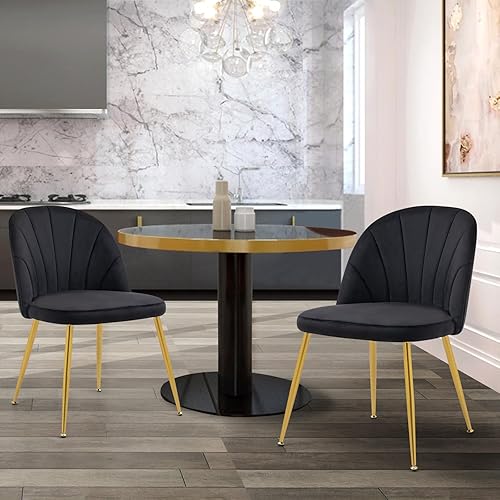 Miniatura 24 de Juego de 4 sillas de comedor de tela, sillas de comedor modernas tapizadas de mediados de siglo, silla decorativa sin brazos con patas de madera de