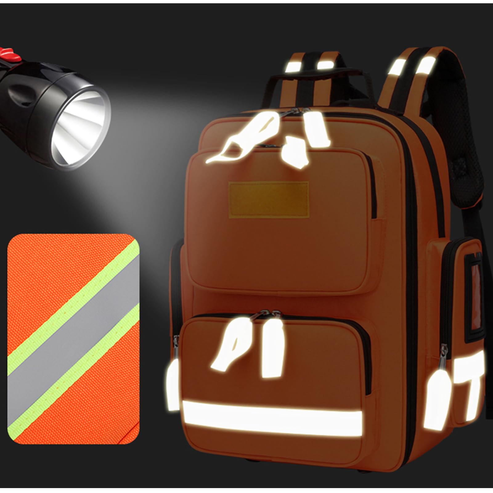 Mochila de emergencia para traumatismos, bolsa de primeros auxilios con reflectante, gran capacidad, mochila médica de primeros auxilios, para camping, ciclismo, excursiones, guardería
