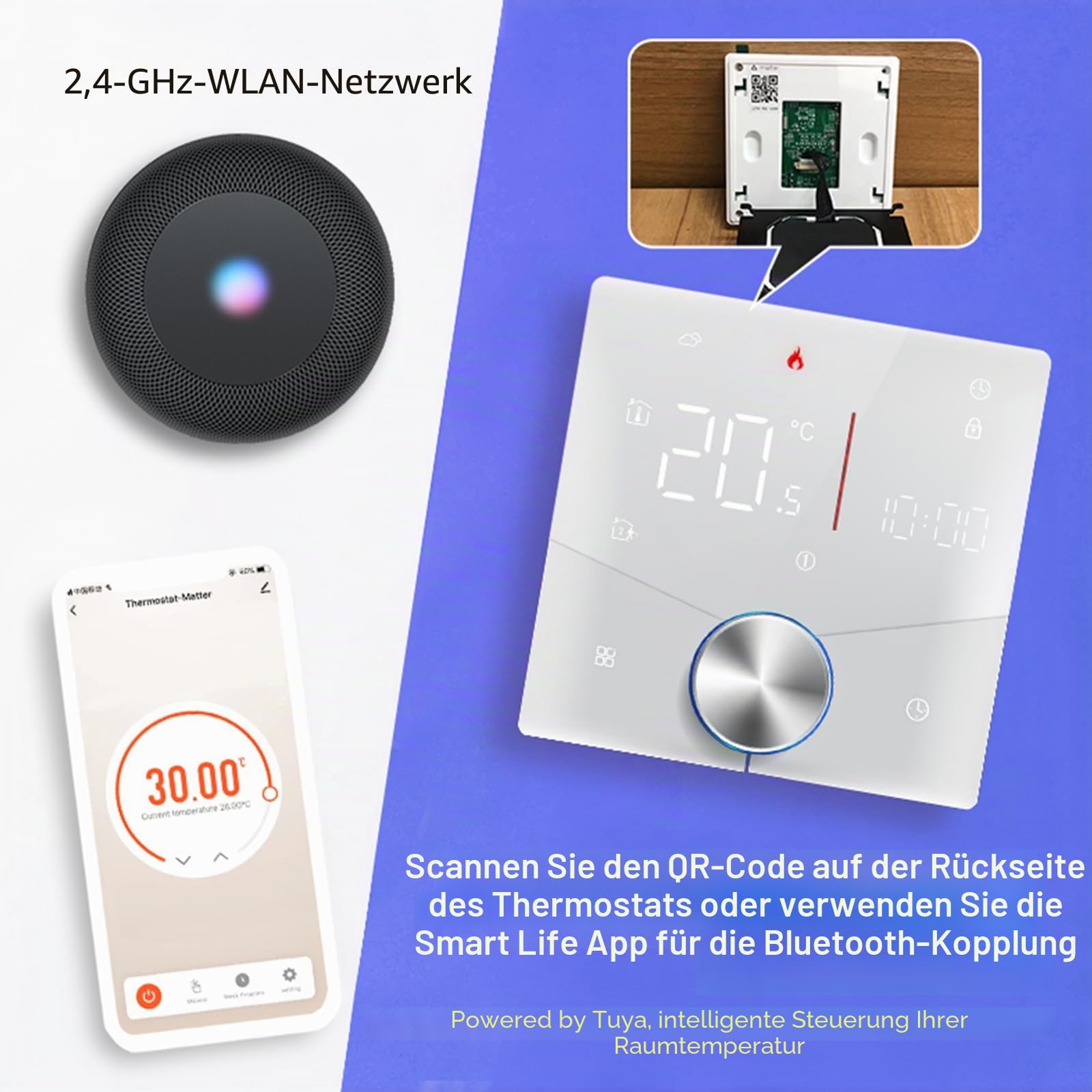Matter Thermostat als Regler für elektrische Fußbodenheizung
