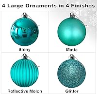 Vista 172 de Bolas de Navidad grandes de bronce de 3.2 pulgadas, adornos de decoración de árbol de Navidad, bolas colgantes inastillables para cumpleaños