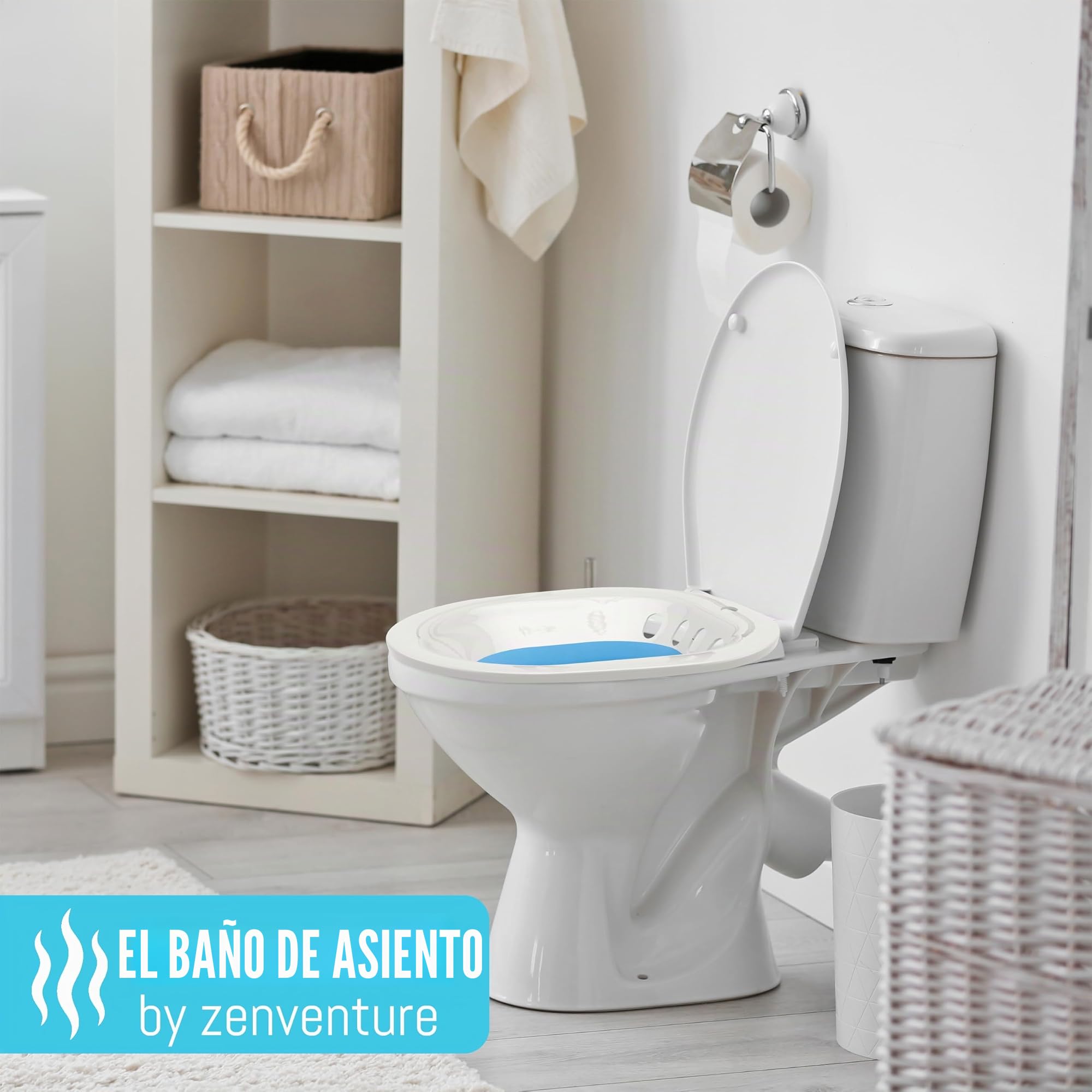 Bañera de asiento plegable – Flores de heno para el inodoro | Tamaño universal para todas las formas de inodoro, para el cuidado, higiene y relajación, posembarazo