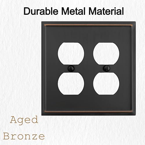 Miniatura 10 de OKAWYC Aria - Placa de pared metálica para interruptor de luz de palanca individual, paquete de 4 unidades de bronce envejecido de 1 banda, cubierta