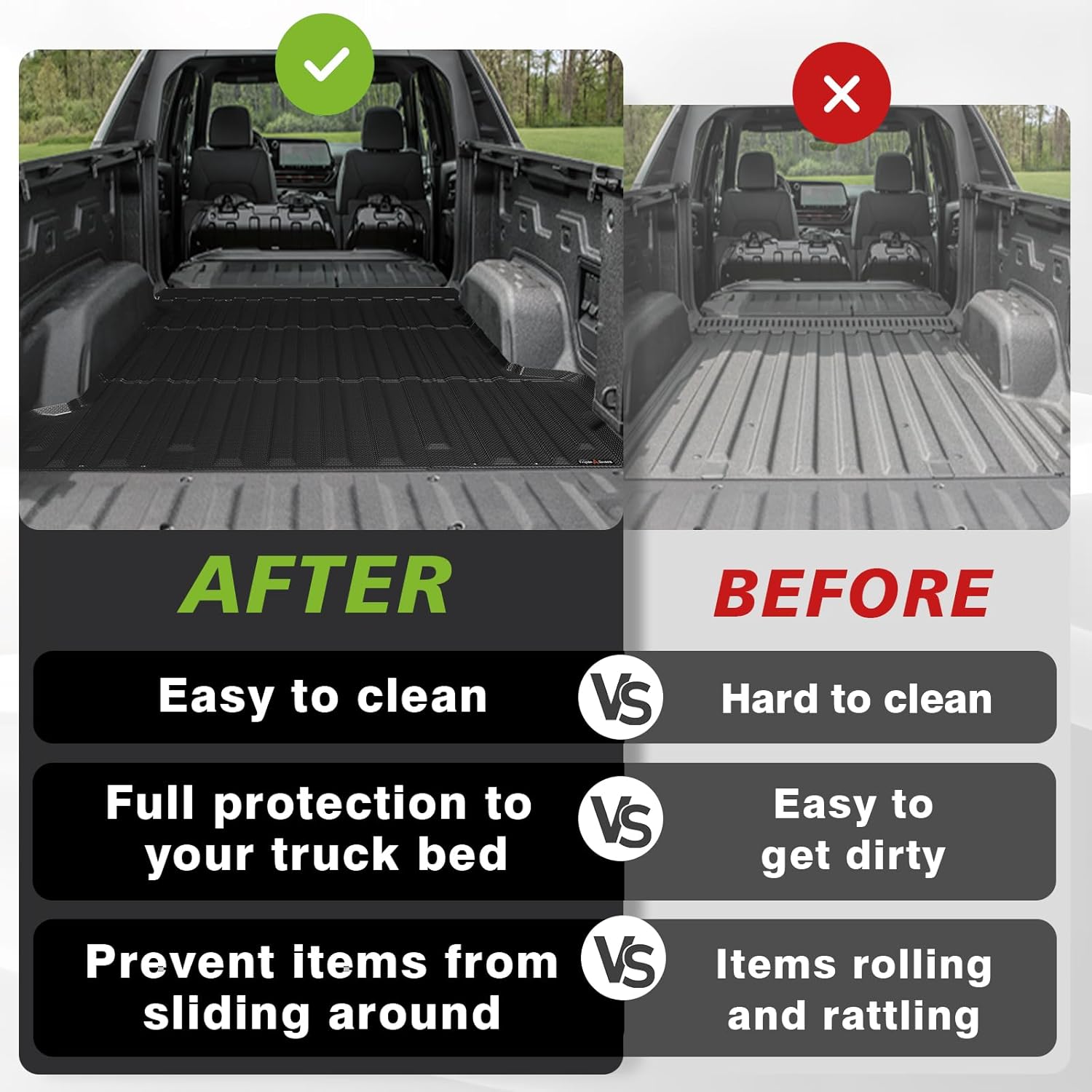 TripleAliners Truck Mat Compatible with 2024-2026 Chevrolet Silverado EV RST/GMC Sierra EV Denali 5.9FT Accessories, Truck Bed Mat Heavy Duty Custom Fit All Weather Protection TPE Pickup Liner