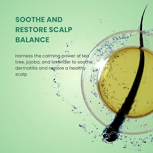 Miniatura 3 de Champú para control de la dermatitis y raíces saludables alivia la dermatitis seborreica, reduce el sebo, infundido con árbol de té, jojoba y