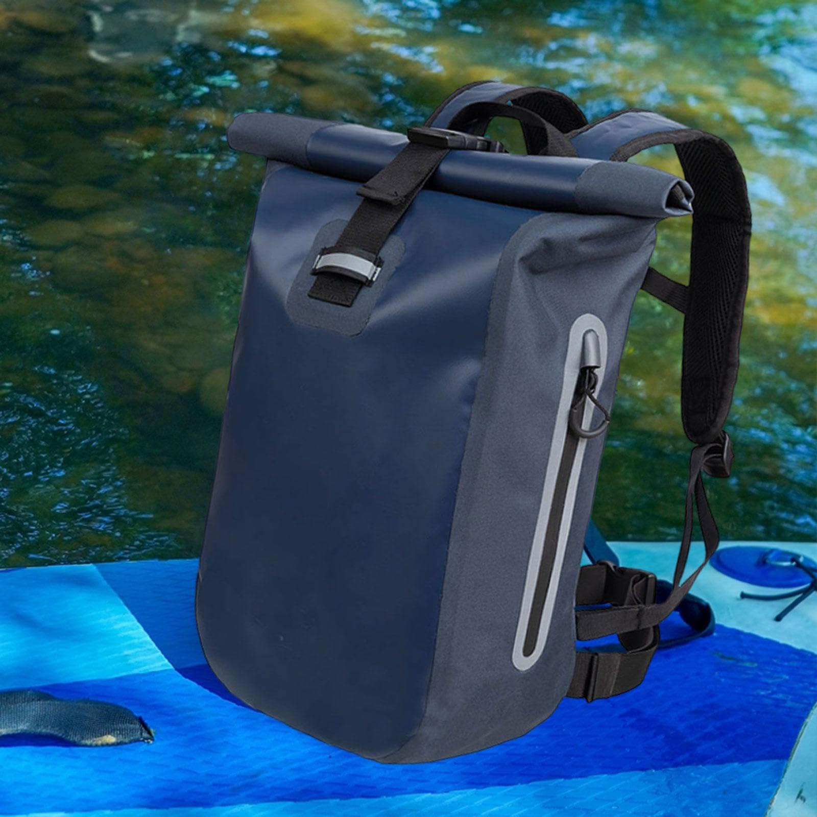 Sac à Dos étanche Enroulable de 20 L, Pochette Résistante Aux Déchirures, Sac de Rangement pour Kayak, Rafting, Pêche, Ski, Voile