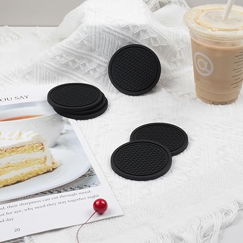 Miniatura 7 de Posavasos para automóvil, 6 unidades, universal, de silicona, antideslizantes, para interior del automóvil, juego de posavasos decorativos