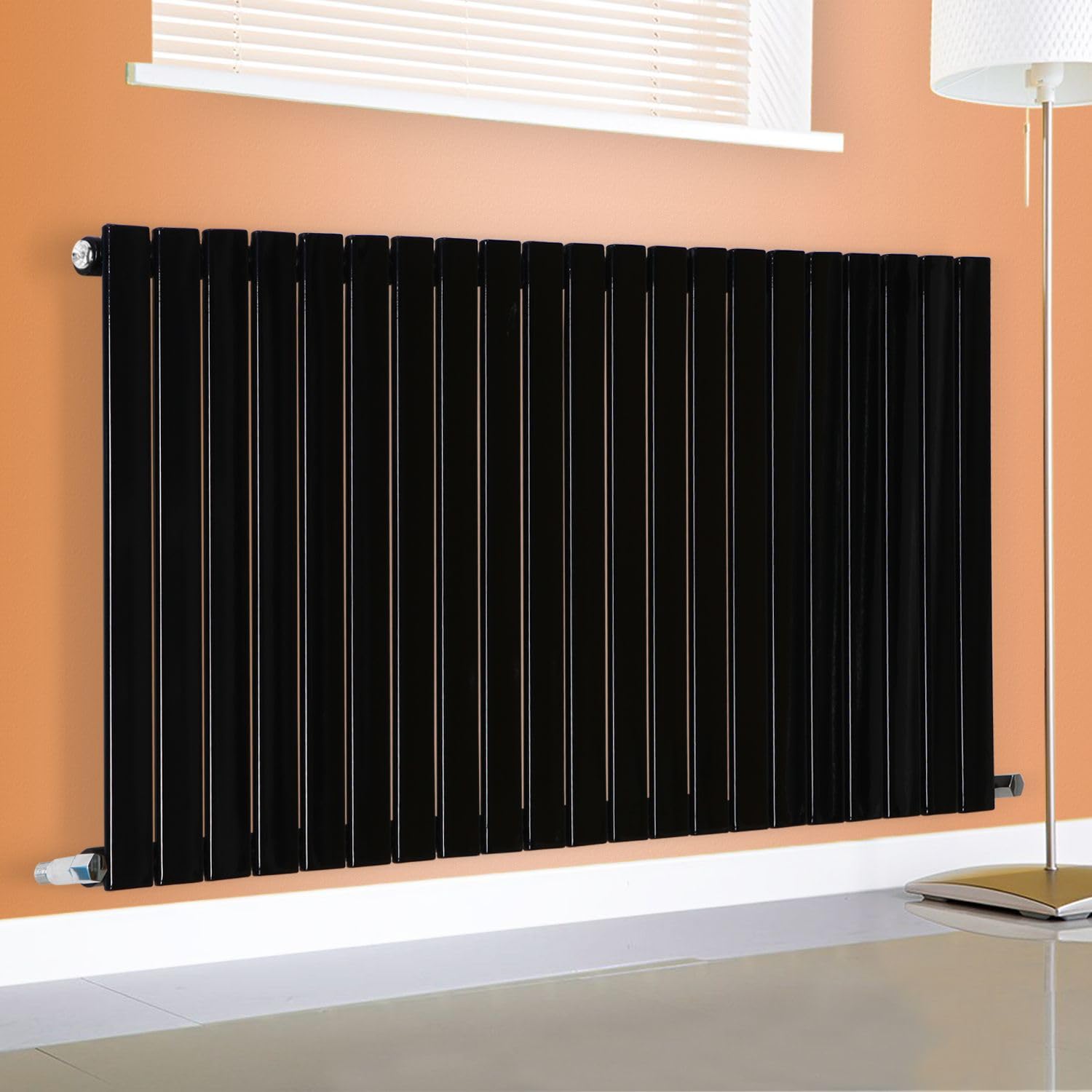 Designer Flat Panel Radiator Horizontal Vertical Modern Central Heating Rads (Single - 600 x 1668mm, Black) — image 1