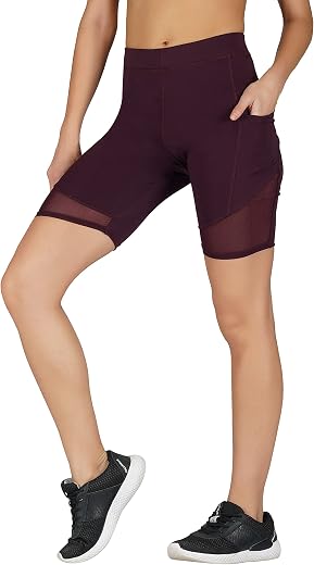 Imperative Women's Quick Dry Gym Yoga Workout Sports Shorts With Pocket | Outdoor Running Slim Fit Tights