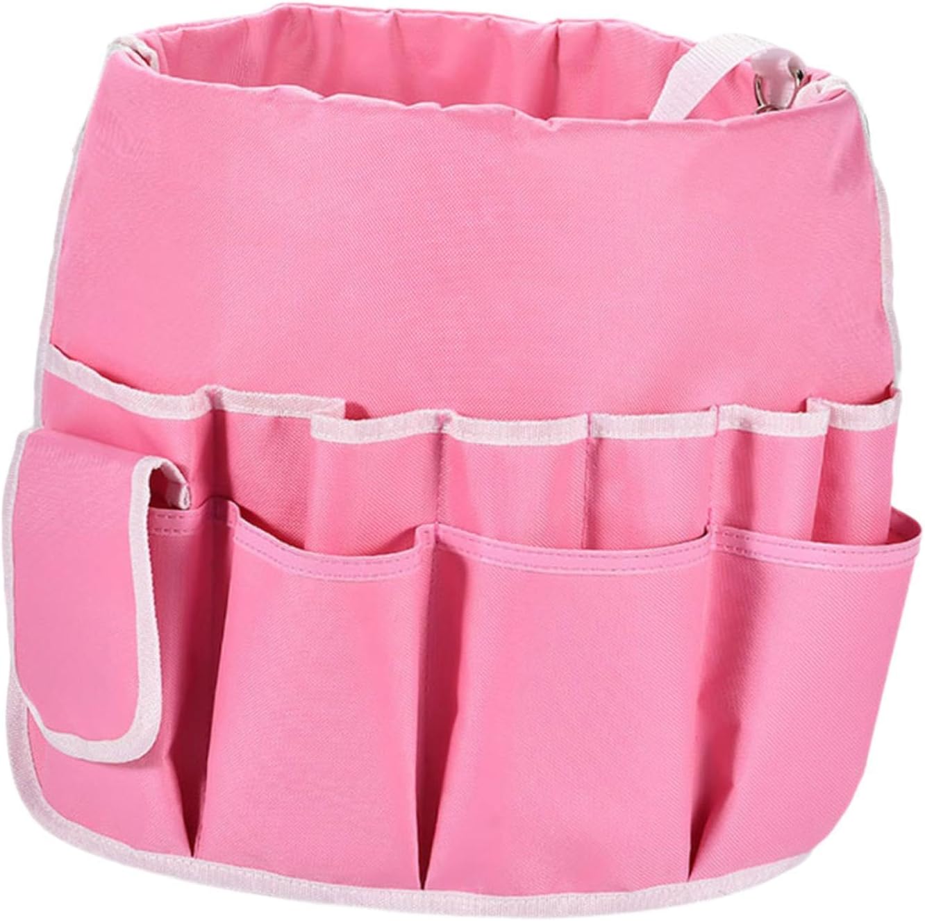 Tool Bag Organizer for Garden Tools - Bucket Bag with 15 Pockets, Heavy-Duty Nylon & Polyester, Portable Tool Tote for Hammers, DIY & Outdoor- Pink