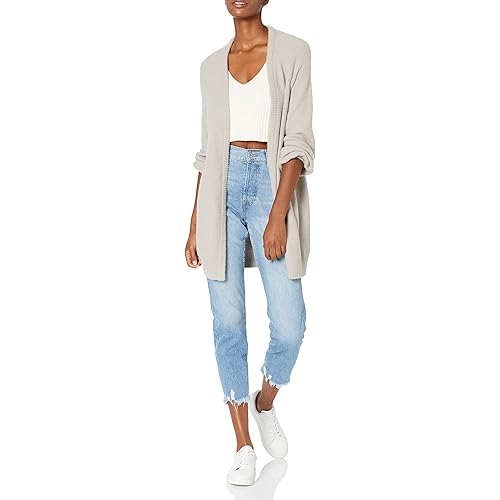 The Drop Women's Mirabelle Long Bell Sleeve Open Front Cozy Cardigan
