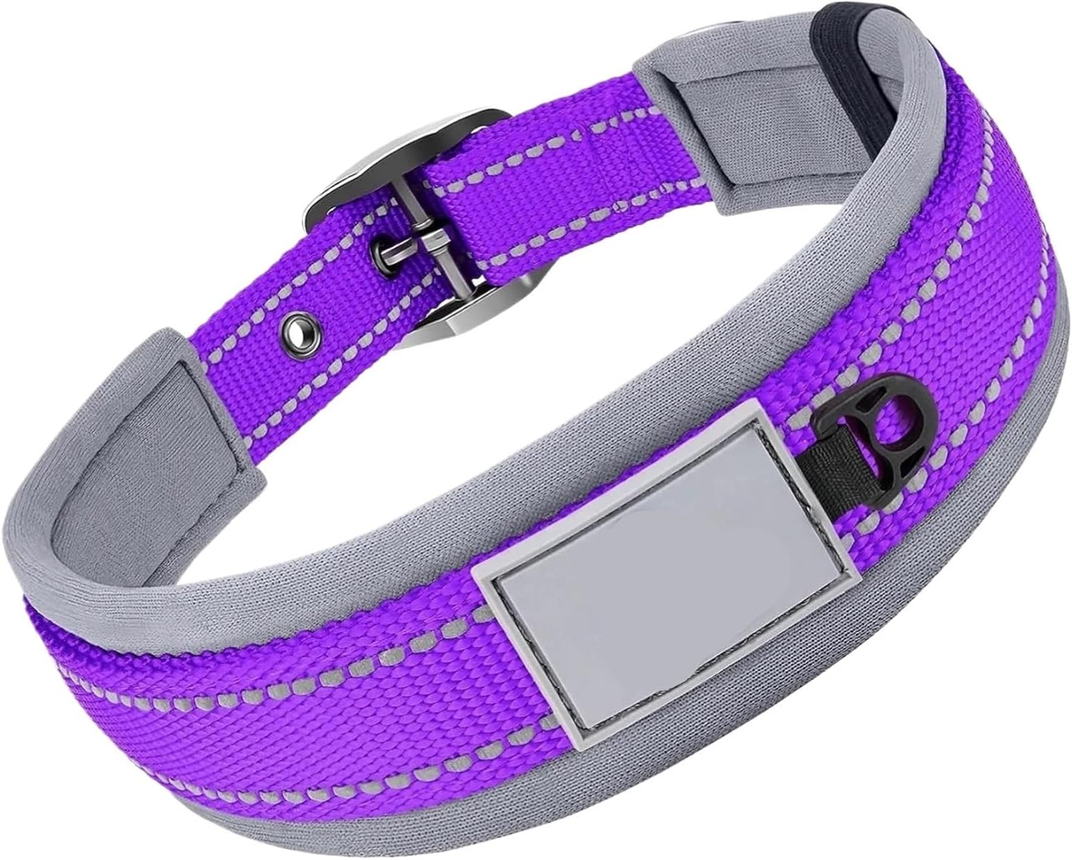 Padded Dog Collars for Small Medium Large Dogs Reflective Wide Pet Adjustable Heavy Duty Nylon Neoprene Collar(Pink,XL)