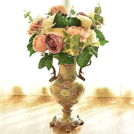 Amazon ゴールデンハンドル 手描きの花瓶 ヨーロッパの花瓶 ヨーロッパの花瓶 ヨーロッパの花瓶 ヨーロッパの花瓶 ヨーロッパの花瓶 ヨーロッパの 花瓶 友人に理想的な花瓶 Color Vase With Flowers5 花器 インテリアボウル オンライン通販