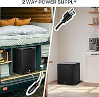 Vista 2 de Smad Compact Mini Fridge Quiet No Noise Absorption Refrigerator with Lock 40L Truck Fridge 110V/12V Refrigerator 1.4 cu.ft, Black