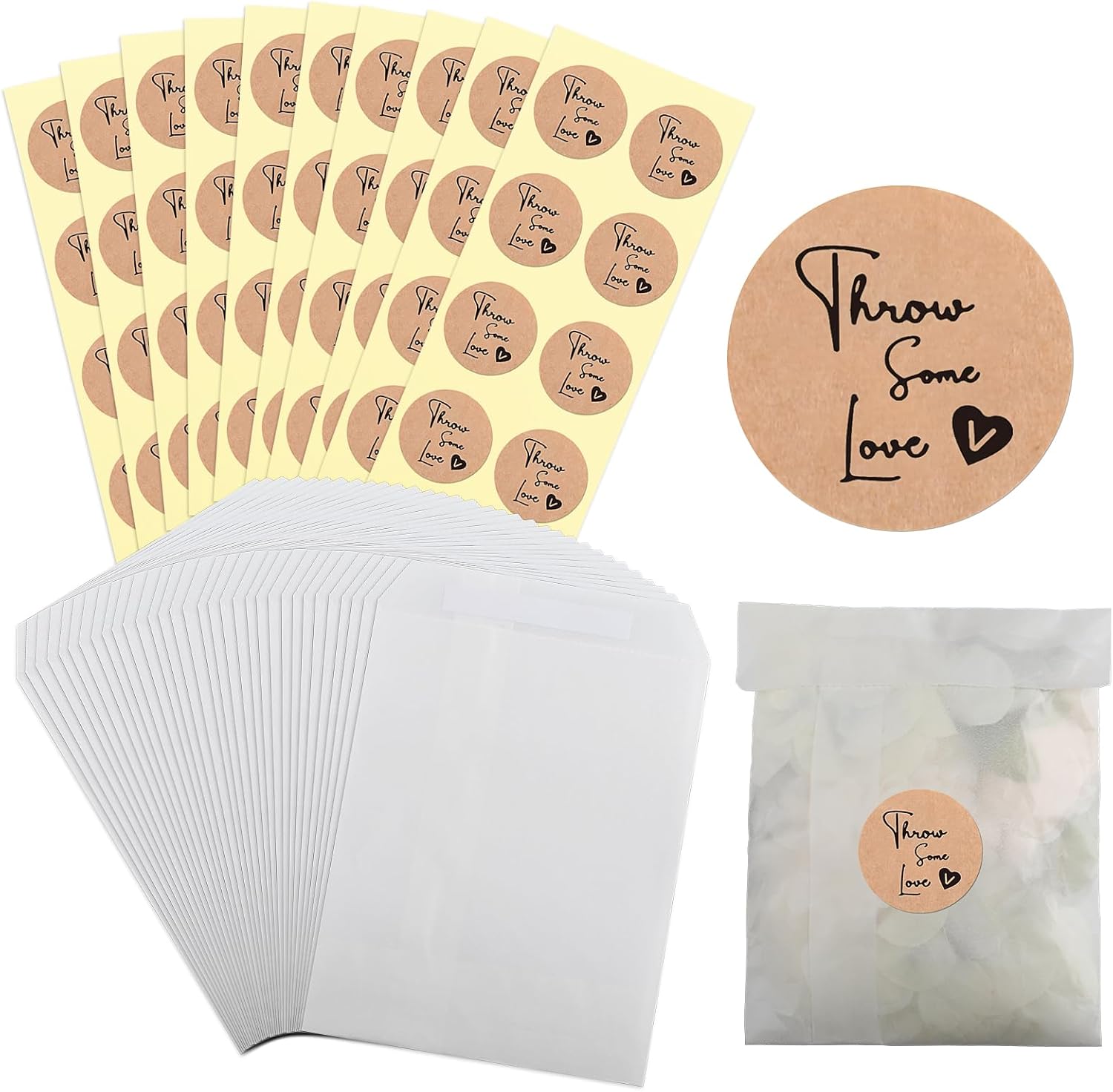 80 Pcs Wedding Confetti Bags, 9x13.5 cm/3.5x5.3 inch Wedding Confetti