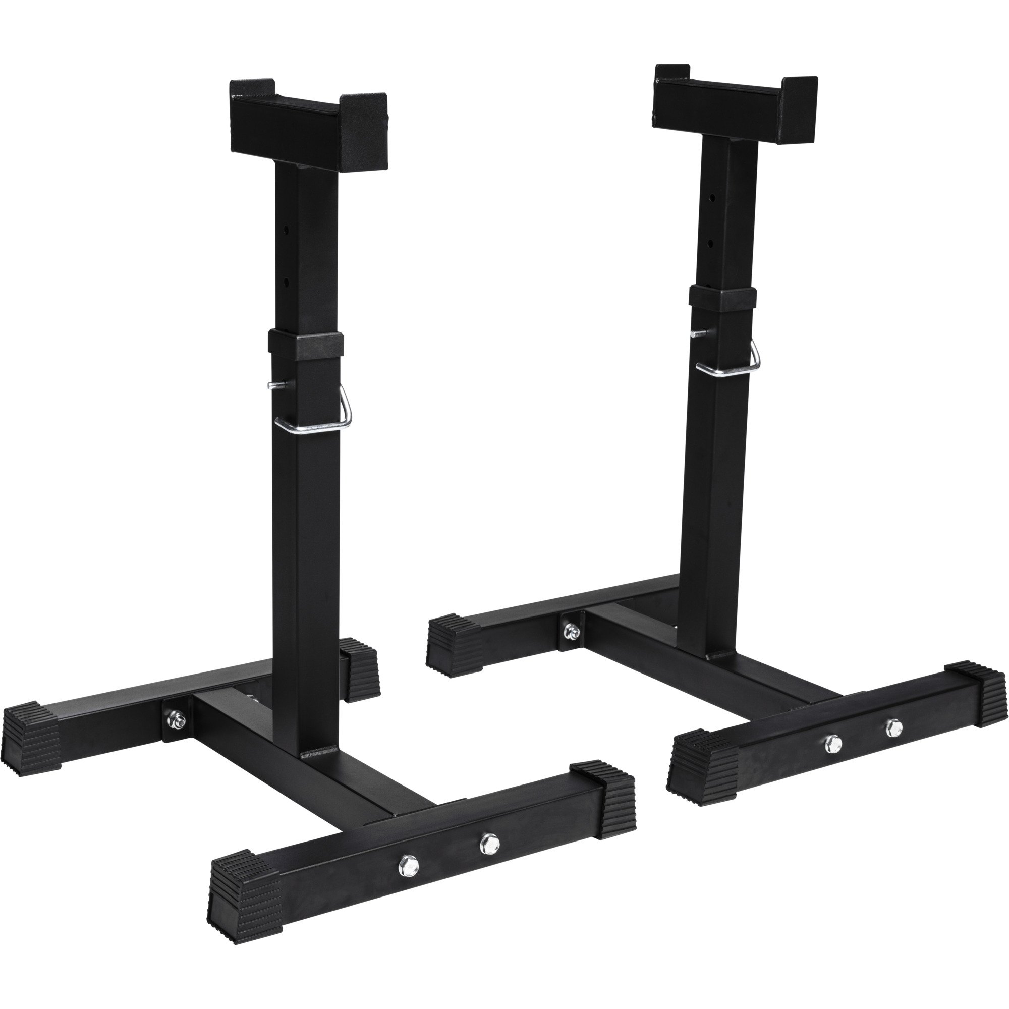 GORILLA SPORTS® Supporto per Bilanciere - Coppia, Altezza Regolabile, 52 x 46 x 56-71 cm, in Acciaio, Nero - Rack da Squat, Pesi Rack, Porta Manubri, Stand per Sollevamento, Palestra Casa, Fitness