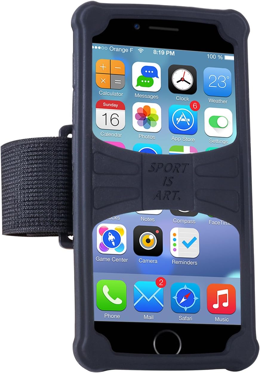 Walless Cell Phone Armband Night Running Well-Rounded Protection Holder for iPhone 6/6S/7/7 Plus Samsung Galaxy S7 Edge and Other Smartphones (Black 4.5-4.8)