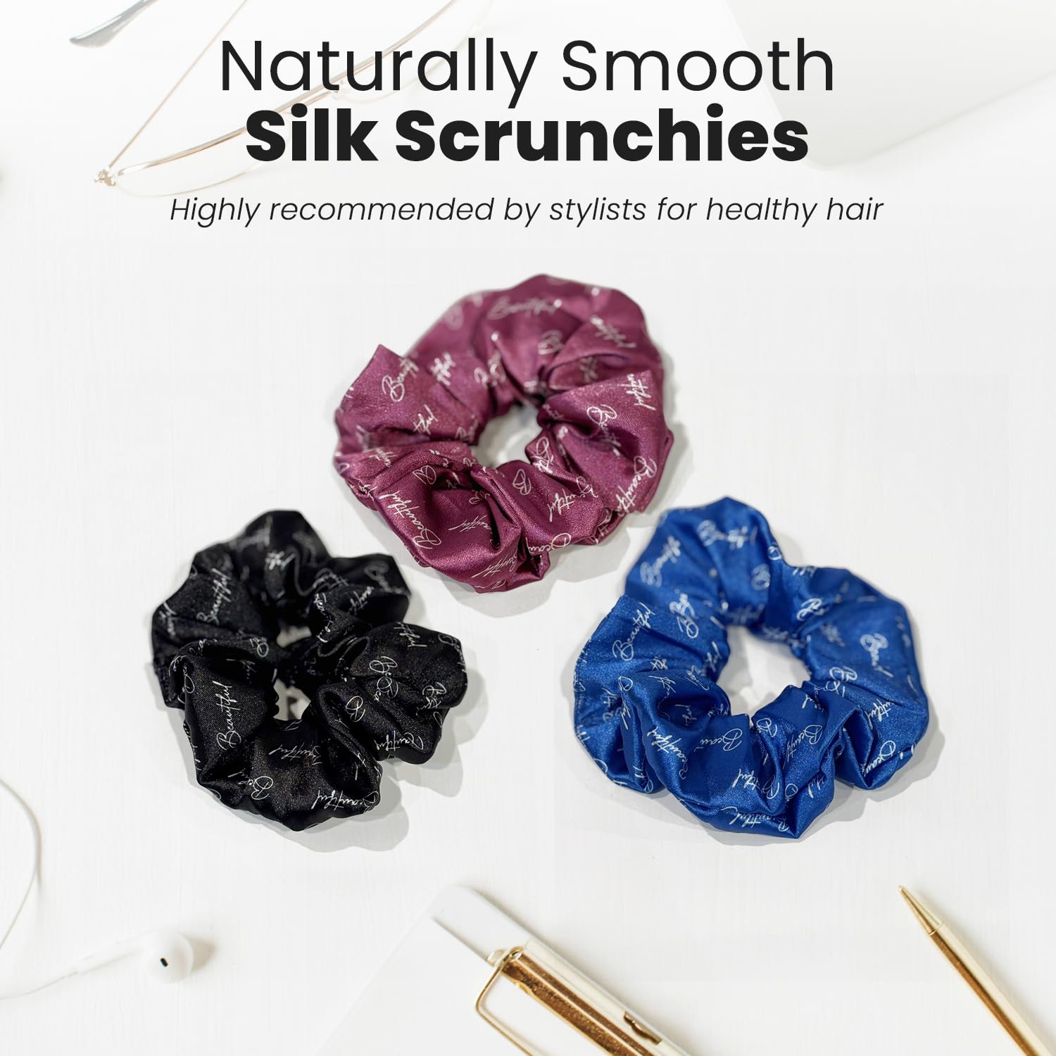 satin scrunchies for all hair type 9pack elastic hair band great for ponytails XL srcunchies set these soft hair ties is great for every occasion