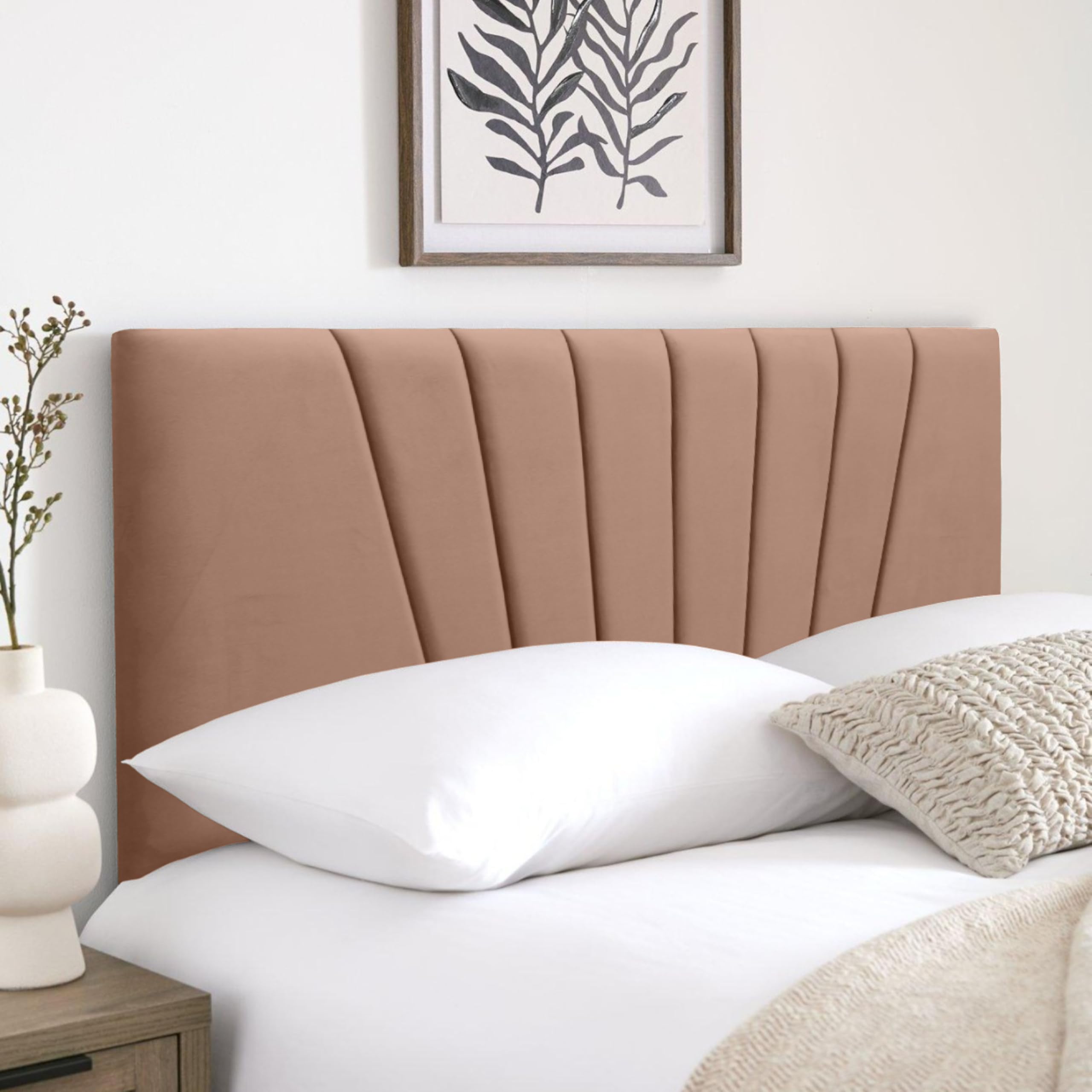 HB-1 Headboards for Beds – Sunrise 24'' Divan Bed Headboard – Headboards for Divan Beds, Bedroom & Hotel Furniture, Elegant Soft Plush Fabric Head Board (Lilac Plush, 3FT Single) — image 1