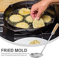 Vista 6 de Kichvoe Molde para bunuelos con mango largo, ligero, de acero inoxidable, para freír aperitivos caseros Bu Uelo panqueques y golosinas fritas