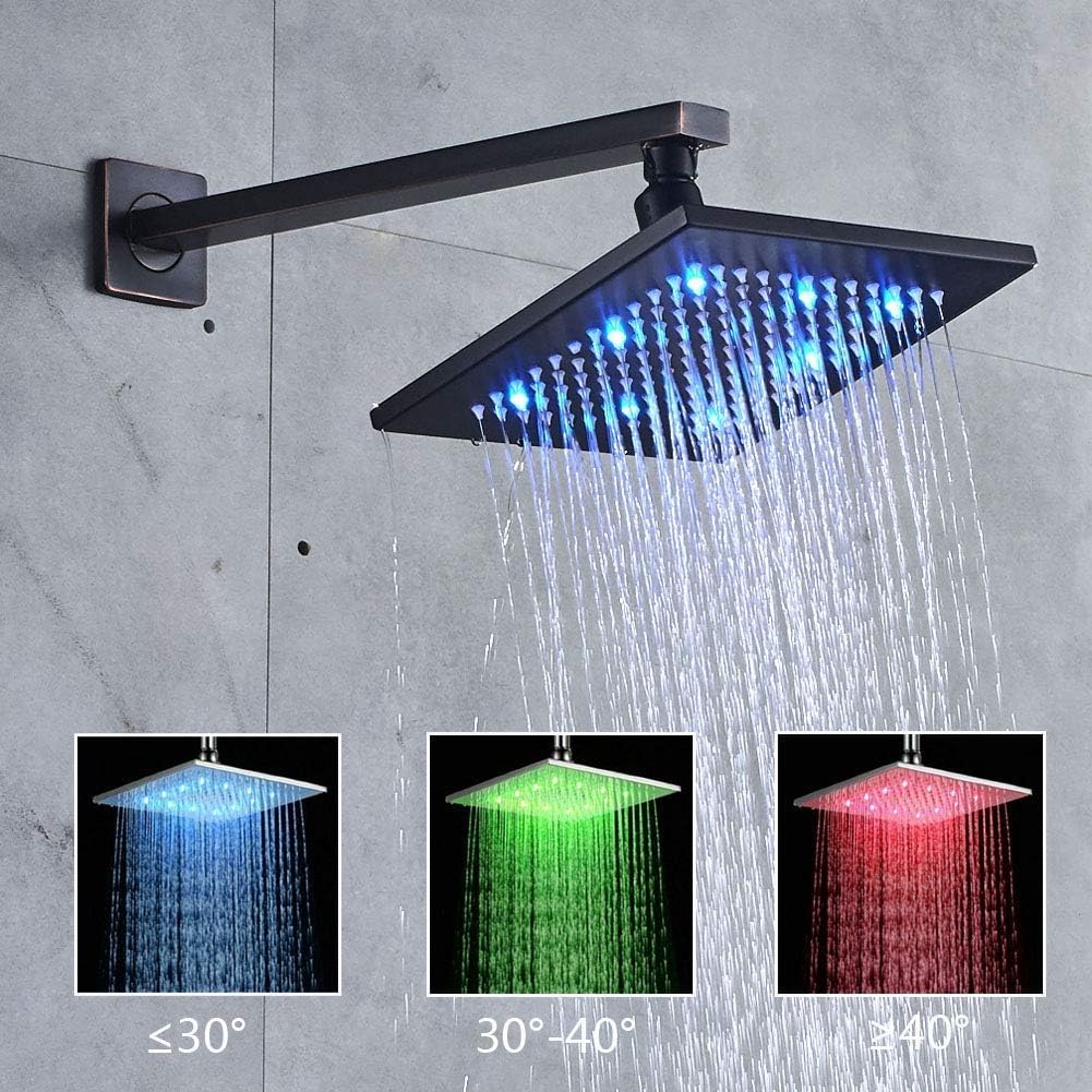 One-Day Sale: Up to 50% Off Rozin LED Light 8-inch Rain Showerhead with Tub Spout Tap 2-way Control Mixer