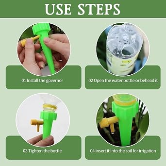 20 Pcs Automatic Plant Watering Spike Self Watering Drip Irrigation System with Slow Release Control Valve Switch Bottle Drip Irrigation System, Plant Pot Waterings Devices for Garden Plants