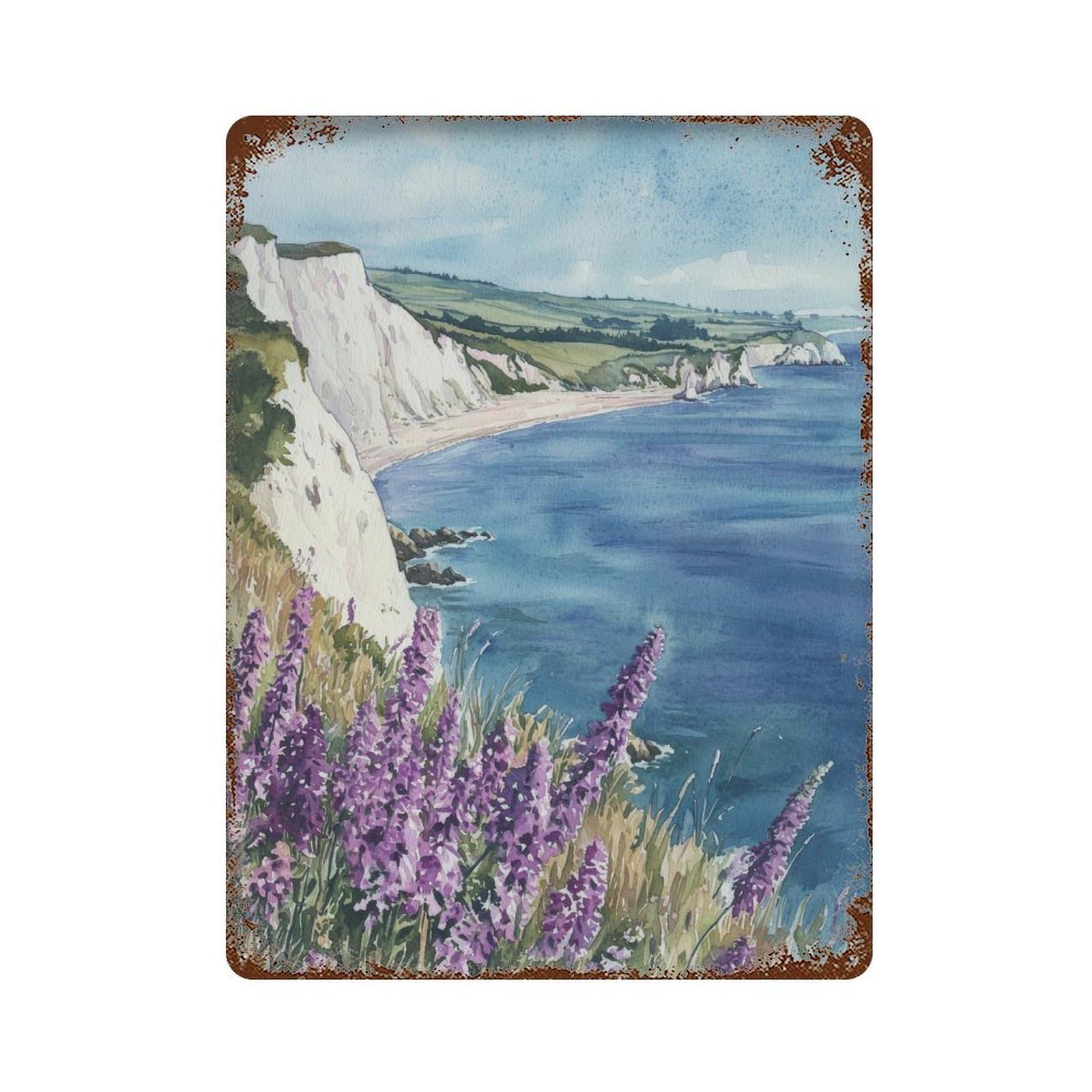 xiaoxiaoshen Isle of Wight The Needles Coastal UK Seaside Gift for Island Wall Decor Art Metal Tin Poster Modern Home Decor Art Home Bar Shop Decorations Vintage Sign 40x30cm