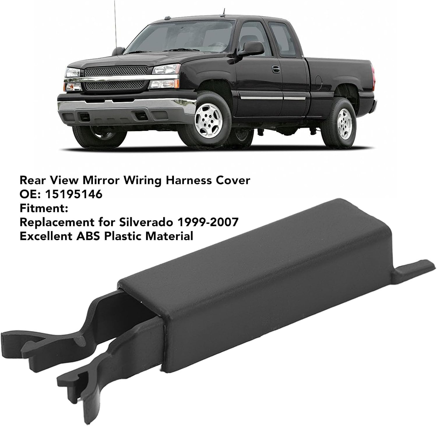 Rear View Mirror Cover, Easy Snap On Installation Protects Interior Trim Truck Mirror Cover Impact ABS Material for 1999-2007 Pickup Trucks Daily Commuters Road Trips Fleet Vehicles