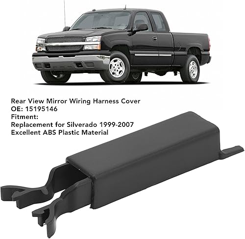 Miniatura 3 de Cubierta de cableado del espejo, cubierta de arnés de cableado de espejo retrovisor resistente a los impactos 15195146 para reemplazo para vehículo