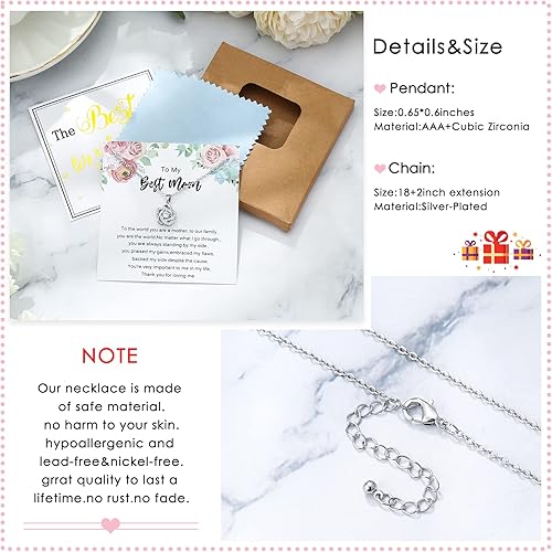 Miniatura 4 de Collar de regalo para el día de la madre, regalo para mujer, regalos de cumpleaños para mamá de hija, hijo, mejor mamá, collar de doble corazón con