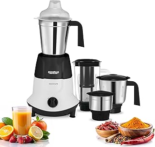 Maharaja Whiteline Odacio Elite Mixer Grinder With 4 Jars | 750 Watt | 20,000 RMP Motor | Stainless Steel Blade | 2 Years Warranty | Black & White