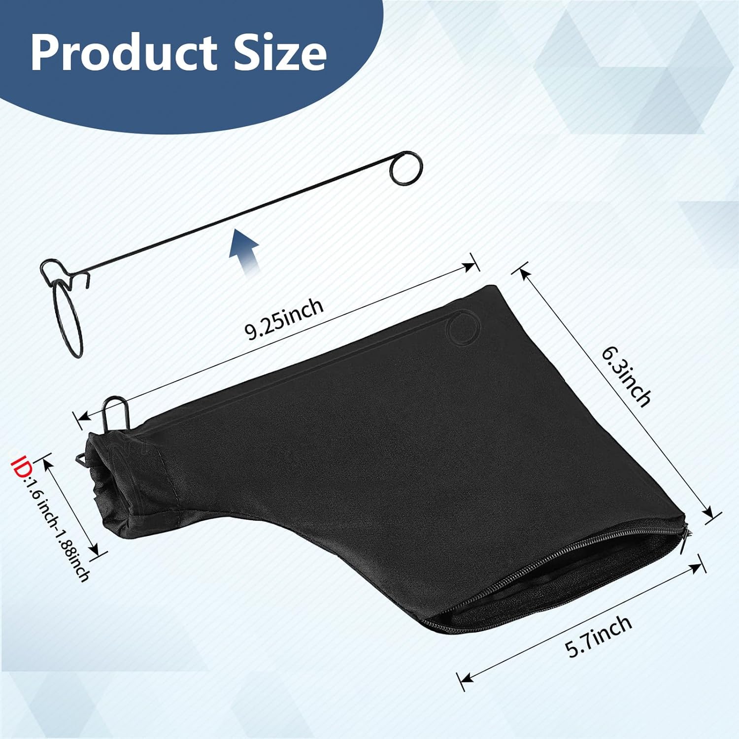 Miter Saw Dust Bag for 255, 2 Pack Dust Collector Bags with Zipper and Wired Adjustable Stand, Compatible with Ryobi, Dewalt, Craftsman, Belt Sander, Fits 1-1/2" to 2" Dust Port Miter Saws