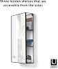 Umbra Cubiko 24x12 inch Rectangular Black Metal Bathroom Mirror Storage Cabinet with 3 Shelves