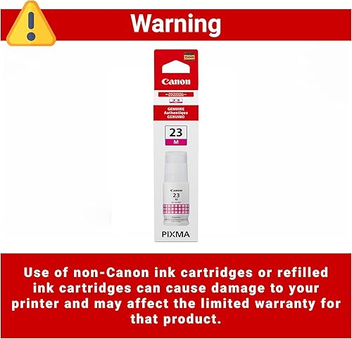 Miniatura 4 de Bota de tinta Canon GI-23 magenta genuina, compatible con impresoras Megatank G620