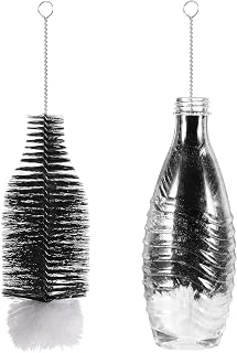 kwmobile Bottle Brush Compatible with SodaStream Crystal 2.0, DUO and Terra - 14" (36 cm) Cleaning Brush Dishwasher-Safe - Black/White
