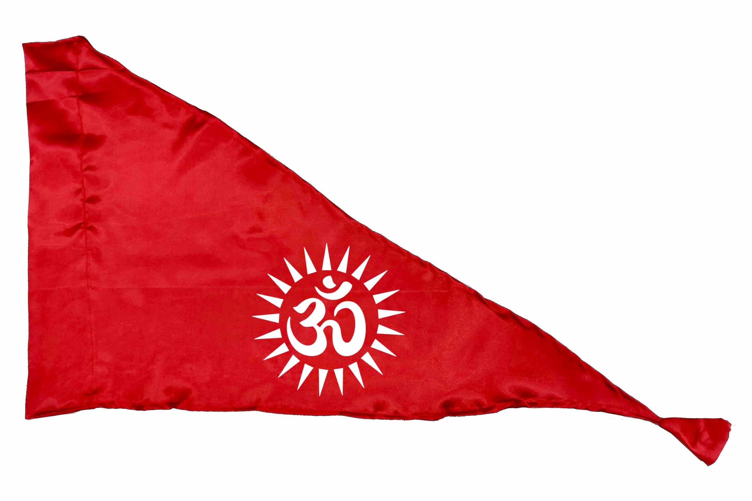 La Jarden® White Aum on Red Flag 3x4.5 Feet | Om printed on silky satin Dark Red fabric | For Yoga, Meditation | Om shanti bhawan | Bhagwa Dhwaj / Pataka for Temple & House decor | Religious purpose | Large 36x54 inches-image-33