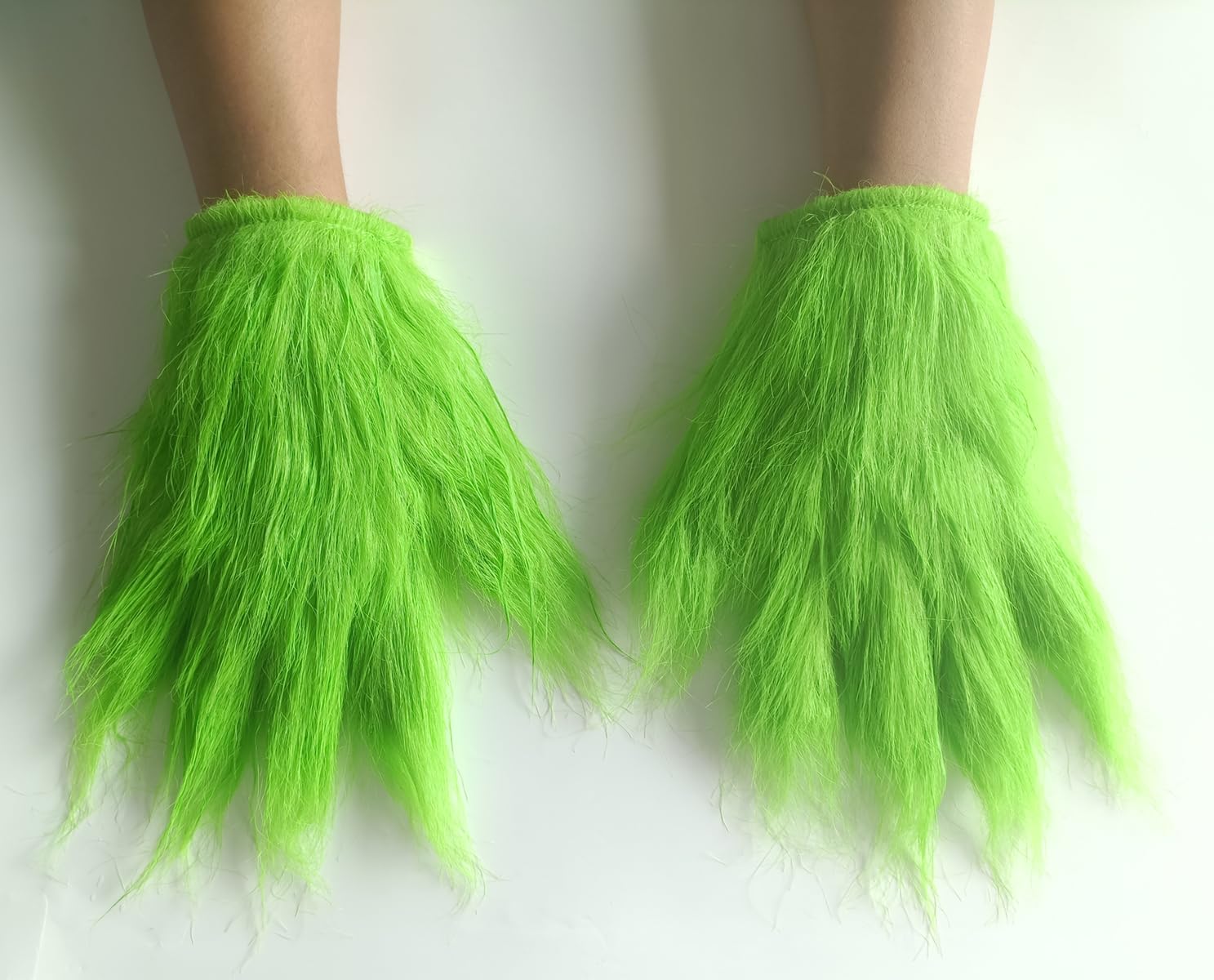 Funny Green Gloves, Furry Hand Gloves Adults Costume Mask Accessories Christmas Halloween Decoration Monster Glove
