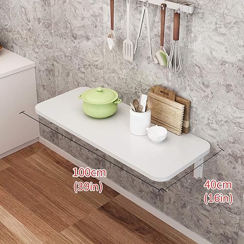 Miniatura 10 de KDDEON Mesa plegable de madera, mesa de comedor flotante, escritorio de ordenador multifunción, mesa de escritura para niños, mesa de trabajo, 18