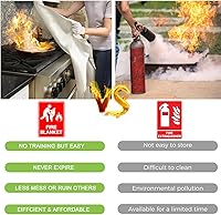 Vista 6 de Fire Blanket for Kitchen Home Emergency - Fiberglass Blankets Fire Survival Suspension Flames Retardant Extinguisher Great for Stove Car Garage