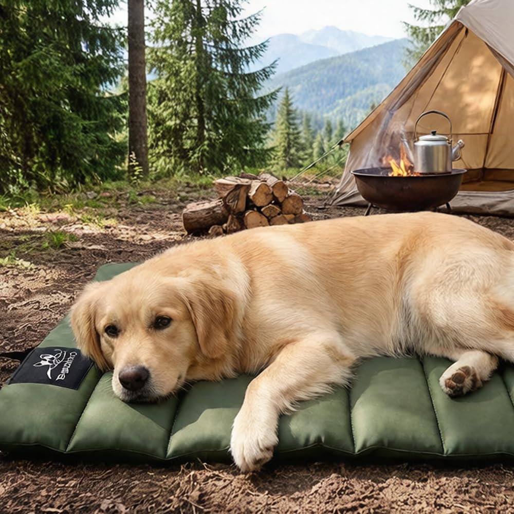 Hundedecke 110 x 68cm Waschbares, Hundematte Komfort und Weiches Wasserdichtes Hundebett, Hundekissen für Reise Camping Outdoor (Grün)