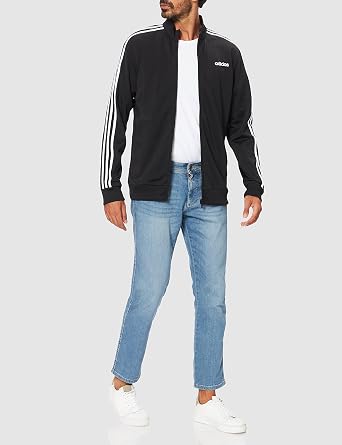 adidas Men's Three Stripe Tricot Full-zip Jacket Outerwear Jacket