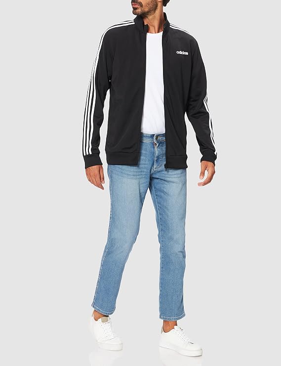 adidas Men's Three Stripe Tricot Full-zip Jacket Outerwear Jacket